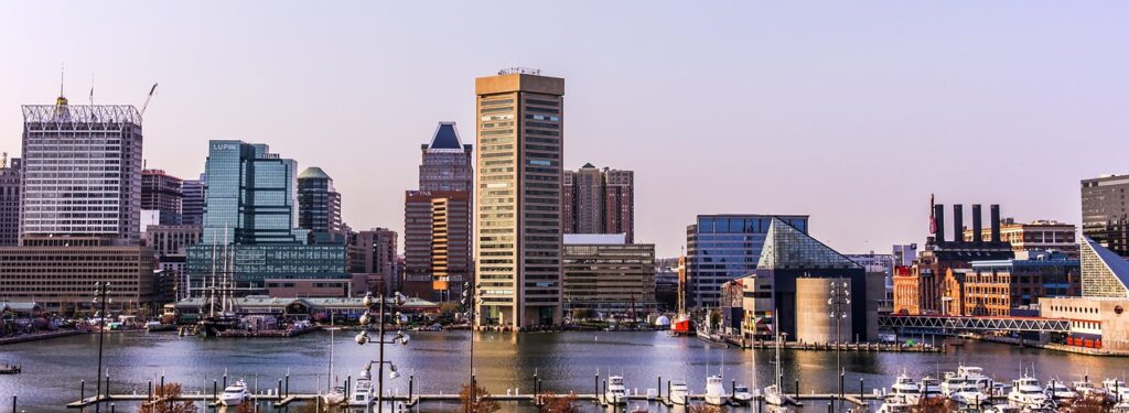 panoramic, city, architecture