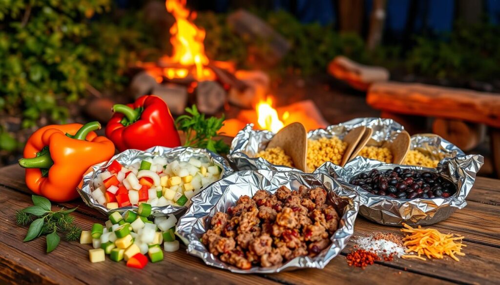 Ingredients for Campfire Foil Packet Tacos